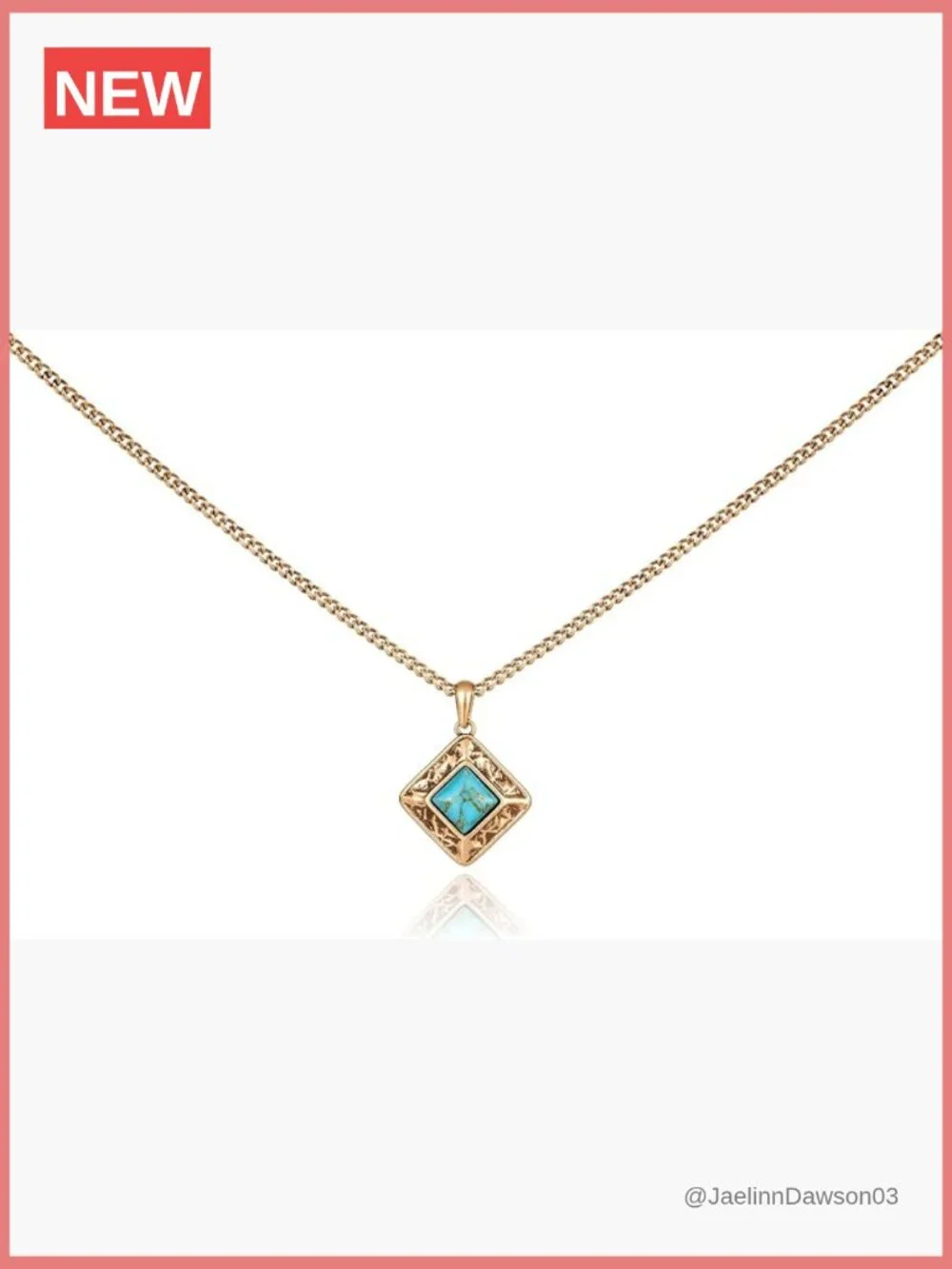 Turquoise Pendant Necklace, Western Cowgirl Jewelry, Silver/Gold Plated,